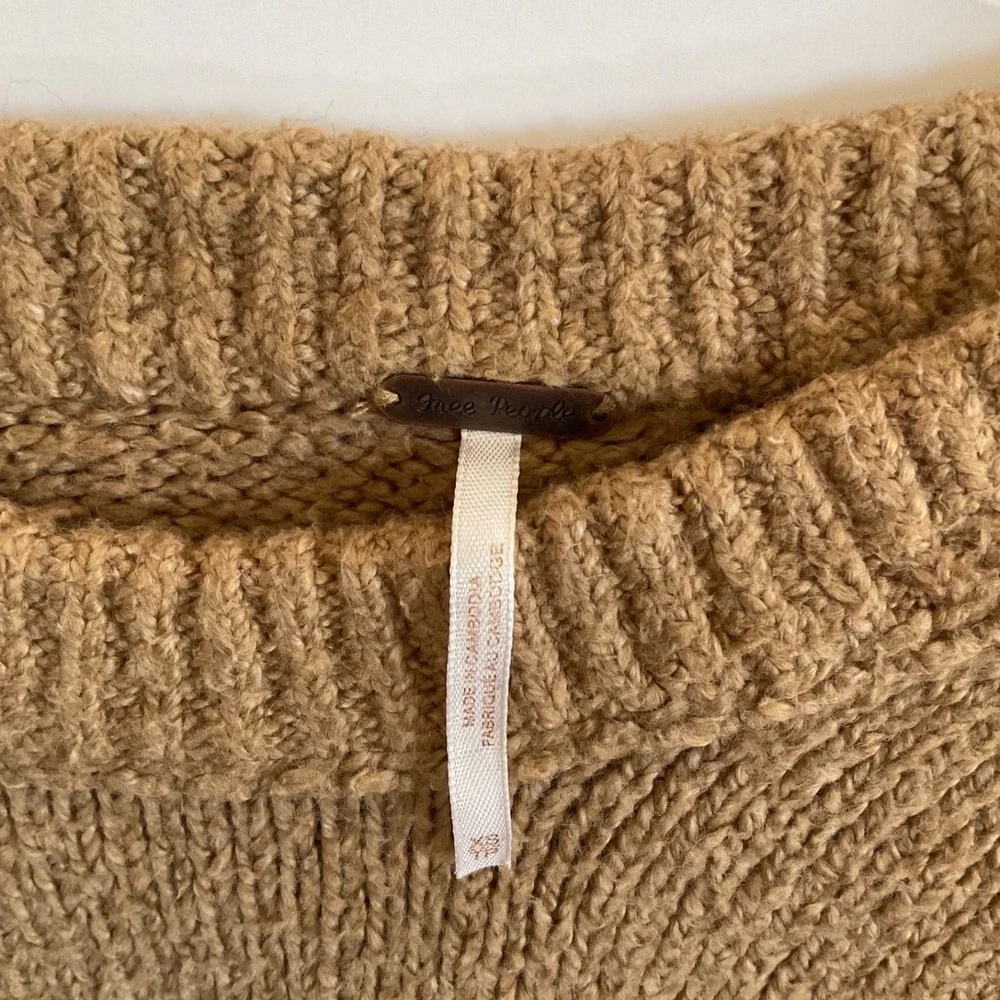 Free People Anthropology Brookside Oversize‎ Dolman Sleeves Scoop Brown Neck XS